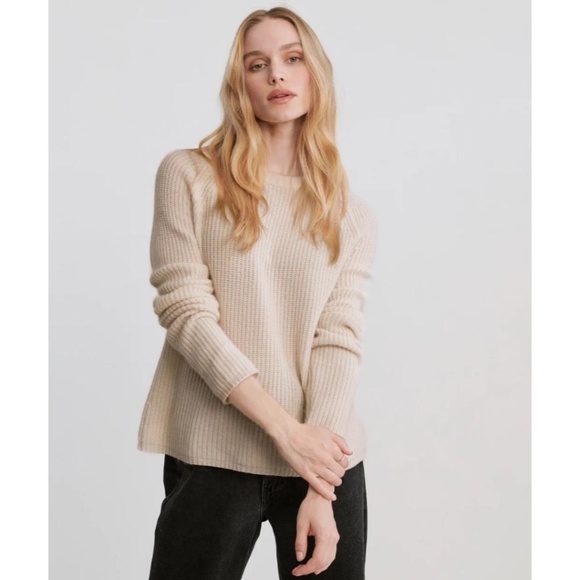 Jenni Kayne Tan Ribbed Crew Neck Sweater - Picture 7 of 8